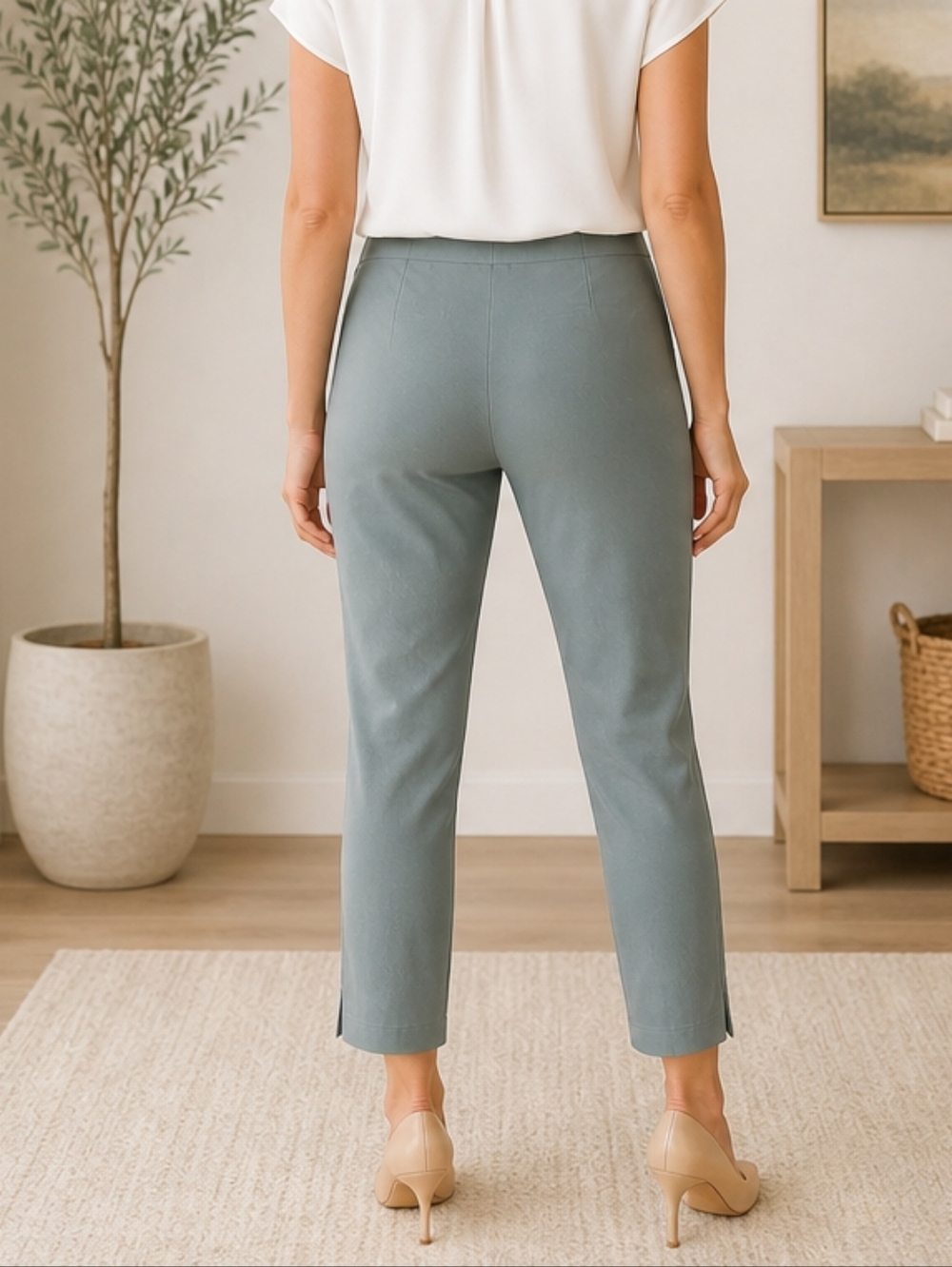 Tribal Sage Slim Cropped Straight Ankle Pants Size 6 - Picture 2 of 8